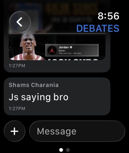 GroupX conversation on Apple Watch