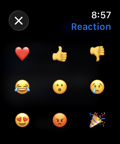 GroupX quick reaction on Apple Watch